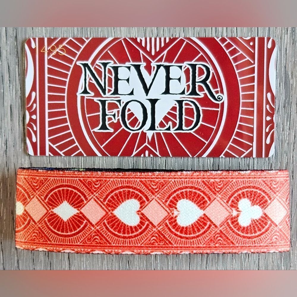 ZOX "NEVER FOLD" #1495 VINTAGE COLLECTIBLE PLAYING CARDS SOLD OUT MED WRISTBAND